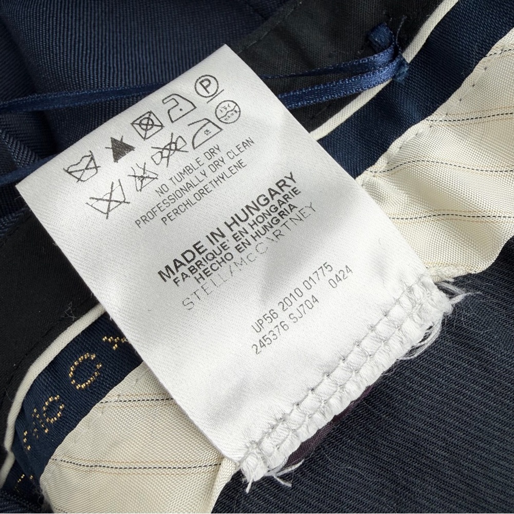 Stella McCartney Wool Trouser Pants Navy Blue Size 36 IT 0-2 US - Picture 9 of 9
